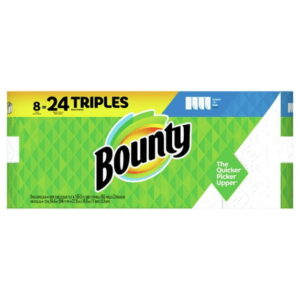 Pack contains 8 Triple Rolls of Bounty white Select-A-Size paper towels